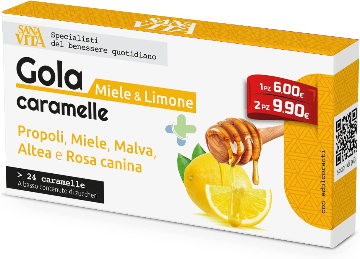 Paladin Pharma Sanavita Gola Limone Miele 24 Caramelle